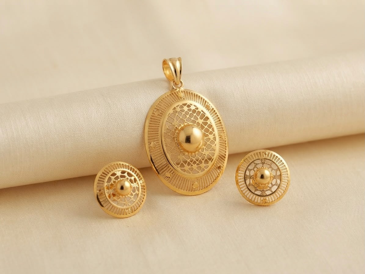 Oval Pendant & Earring Set