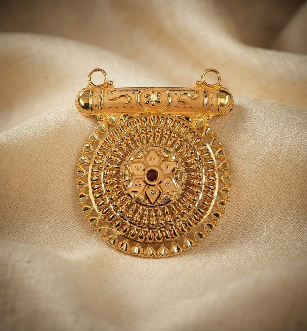Gold Floral Pendant